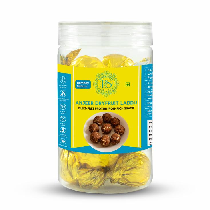 Bombay Saffron Anjeer Dryfruit Laddu jar