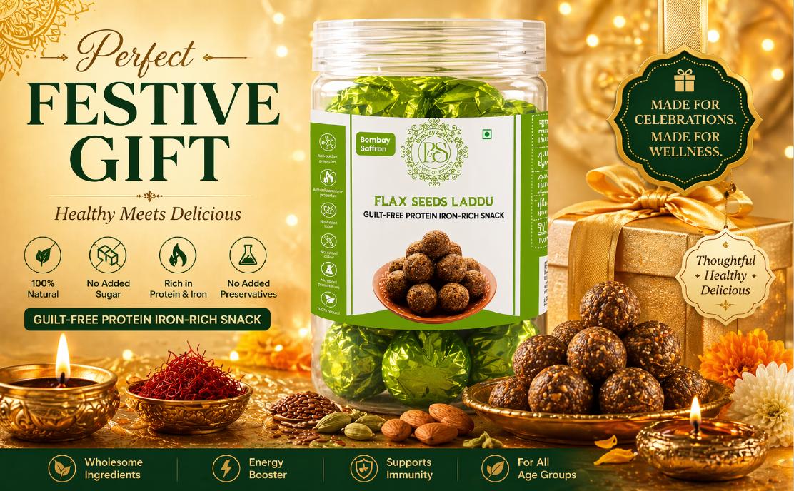 Bombay Saffron Flax Seeds Laddu festive gifting