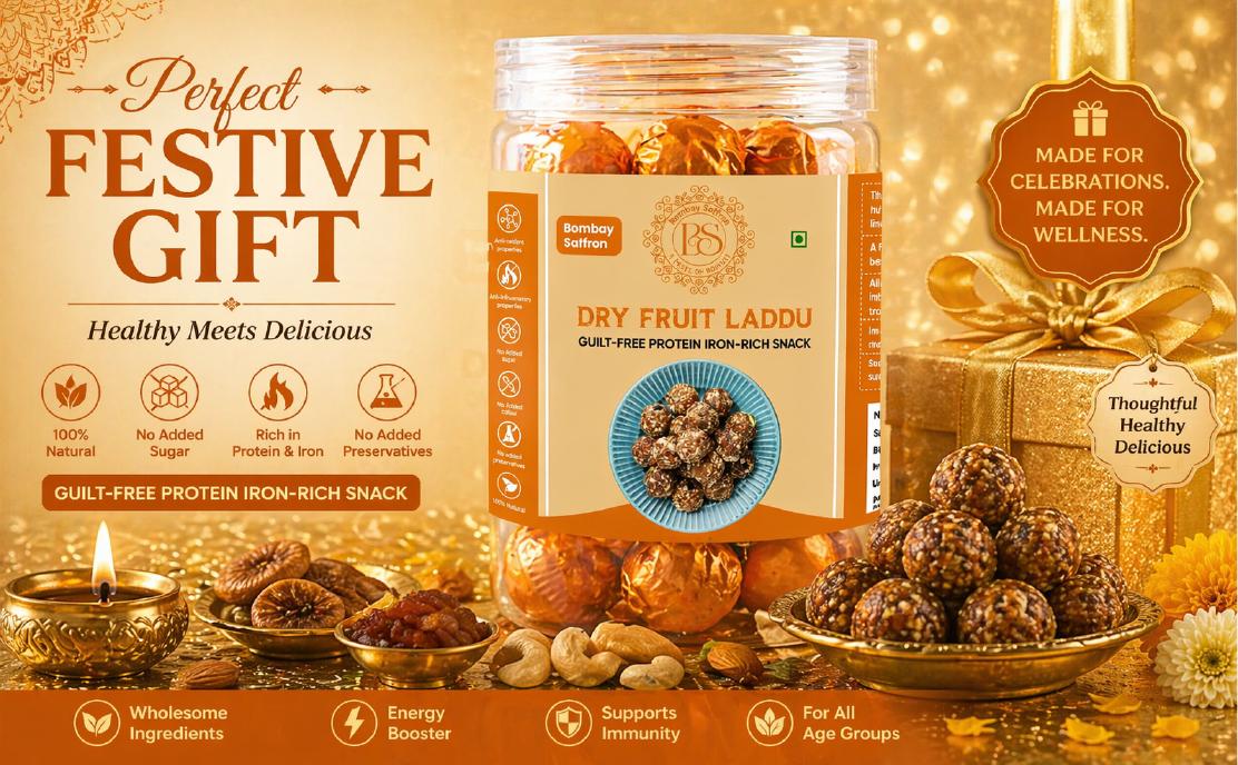Bombay Saffron festive dry fruit laddu gifting